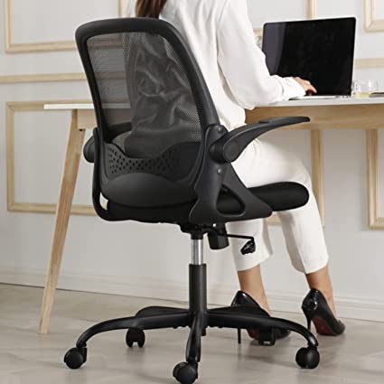 Photo 1 of Office Chair, KERDOM Ergonomic Desk Chair, Breathable Mesh Computer Chair, Comfy Swivel Task Chair with Flip-up Armrests and Adjustable Height ?Black?
