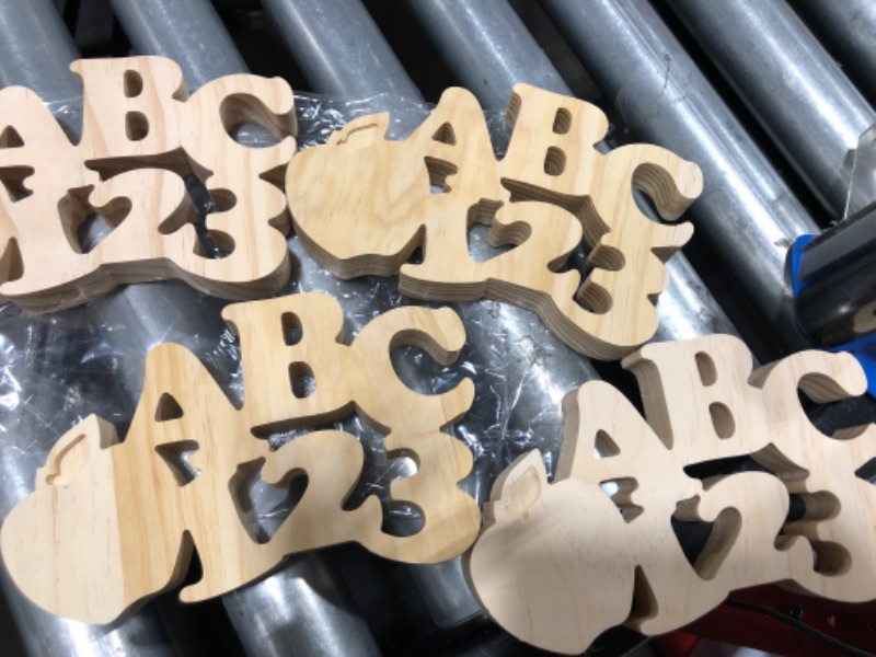 Photo 1 of BUNDLE OF 4 Wood Word Base ABC123 - Mondo Llama™

