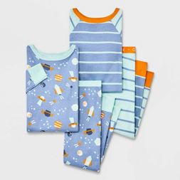 Photo 1 of BUNDLE OF 3 PACKS! Toddler Boys' 4pc Striped & Space Tight Fit Pajama Set - Cat & Jack™ Blue ALL SIZE 2T **6 SETS TOTAL**

