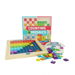 Photo 1 of Chuckle & Roar Counting & Mosaics Montessori Learning Activity Wood Board
