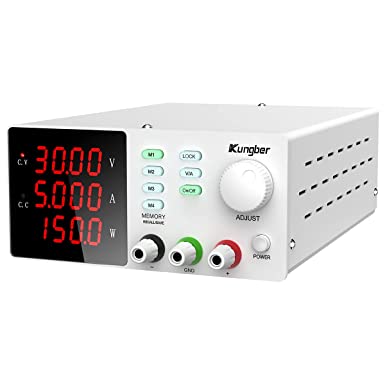 Photo 1 of Kungber DC Power Supply Variable with Memory, 60V 5A Adjustable Switching Regulated DC Bench Linear Power Supply with Memory Recall and Output Disable Button 4 Digits Display and Alligator Leads
