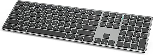 Photo 1 of Multi-Device Bluetooth Keyboard,JOYACCESS Full Size Wireless Keyboard with Numeric Keypad,Rechargeable Keyboard Switch to 3 Devices for PC,Laptop,MacBook Pro/Air, iPad/iPhone/iMac,Smartphone-Grey 