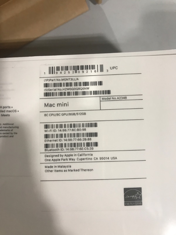 Photo 1 of 2020 Apple Mac Mini with Apple M1 Chip (8GB RAM, 512GB SSD Storage)
