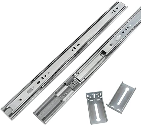 Photo 1 of 1 Pair 24 Inch Side/Rear Mount Soft Close Drawer Slides Full Extension 3 FOLD Drawer Glides - LONTAN