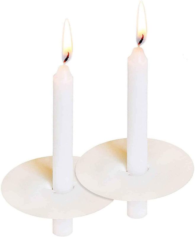 Photo 1 of 200 Church Candles with Drip Protectors for Devotional Candlelight Vigil Service, Box of 200 Candles, Unscented White 5" H X 1/2" D, No Smoke
