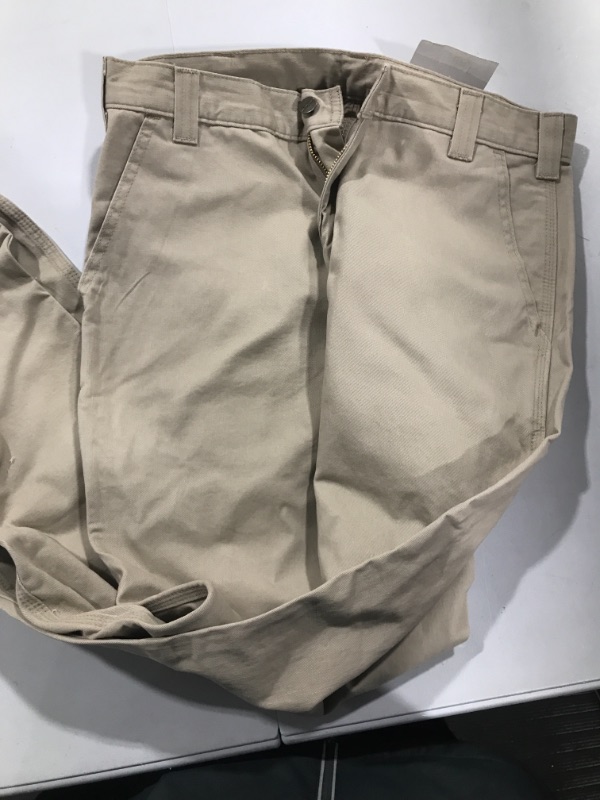 Photo 3 of Carhartt Men's 33x32 Field Khaki Cotton Straight Leg Non-Denim Bottoms
