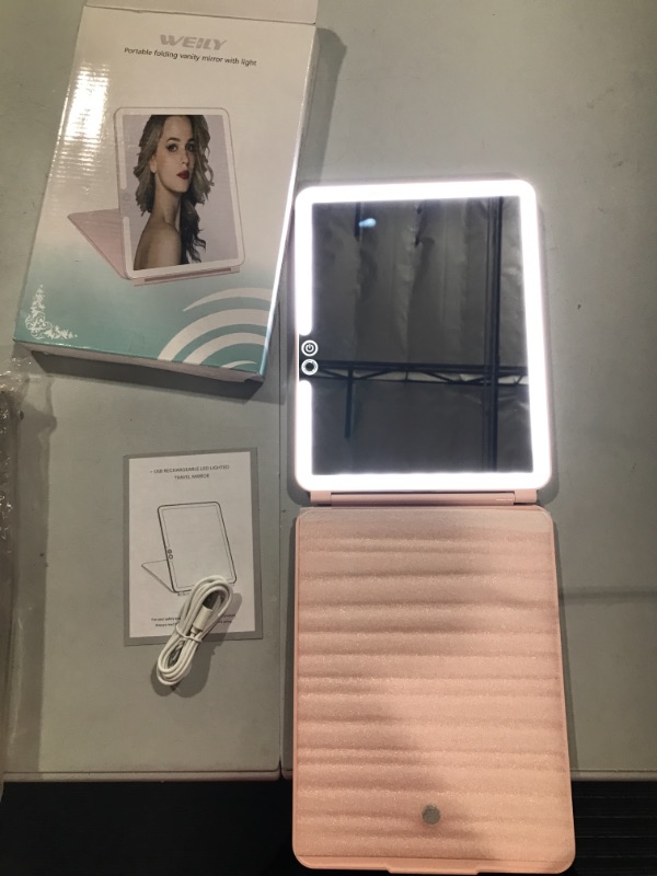 Photo 1 of Foldable Travel Vanity Mirror with Light and Multiple Settings