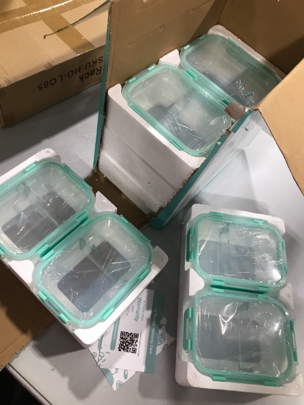 Photo 1 of Bayco 10 Pack Glass Meal Prep Containers 2 Compartment