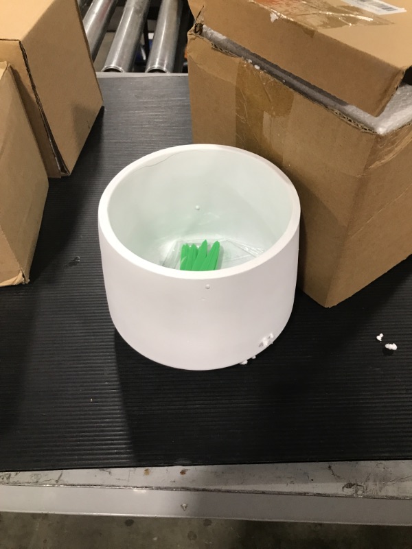 Photo 2 of CEED4U 5.9 Inches White Cement Plant Pot Flower Planter with 15 Packs Plant Labels Drainage Hole and Saucer