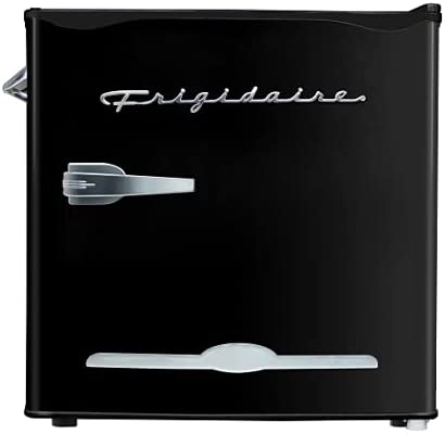 Photo 1 of FRIGIDAIRE Black EFR176- AMZ EFR176 Retro Mini Refrigerator-Energy Saving-Adjustable Thermostat Control-Side Mounted Bottle Opener-Ideal for Dorm, Office, RV, Garage, Apartment 1.6 Cubic Feet