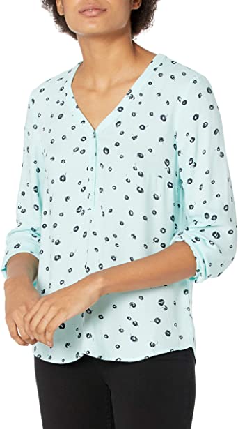 Photo 1 of Amazon Essentials Women's 3/4 Sleeve Button Popover Shirt
