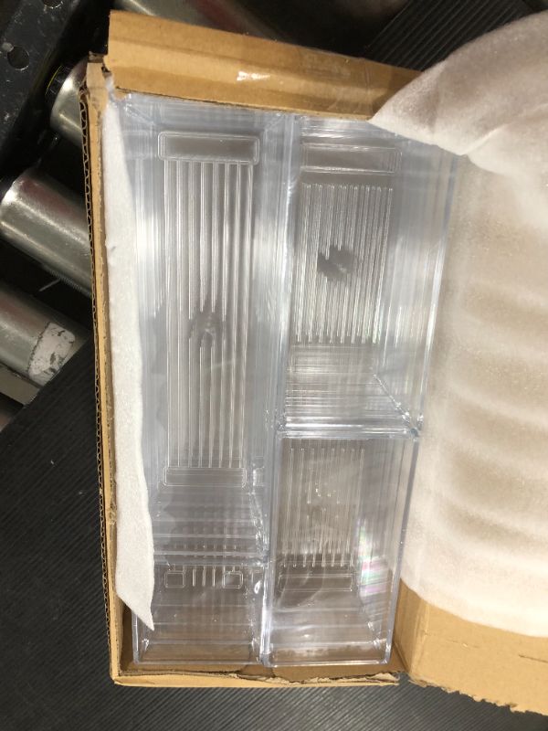 Photo 2 of 14 PCS Clear Plastic Drawer Organizer Tray for Makeup