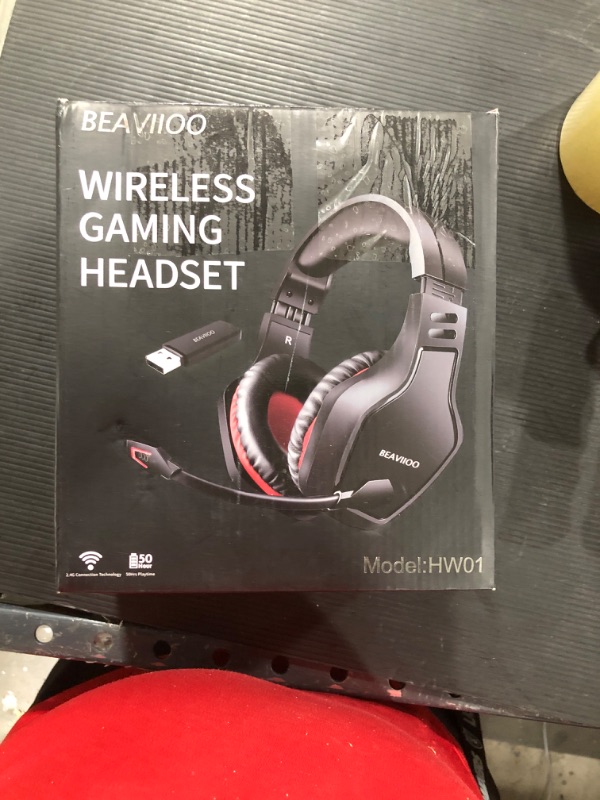 Photo 1 of BEAVIIOO 2.4G Wireless Gaming Headset with Mic for PC PS4 PS5 Playstation 4 5, Wireless Bluetooth USB Gaming Headset with Mic for Laptop, 50 Hours Playtime
