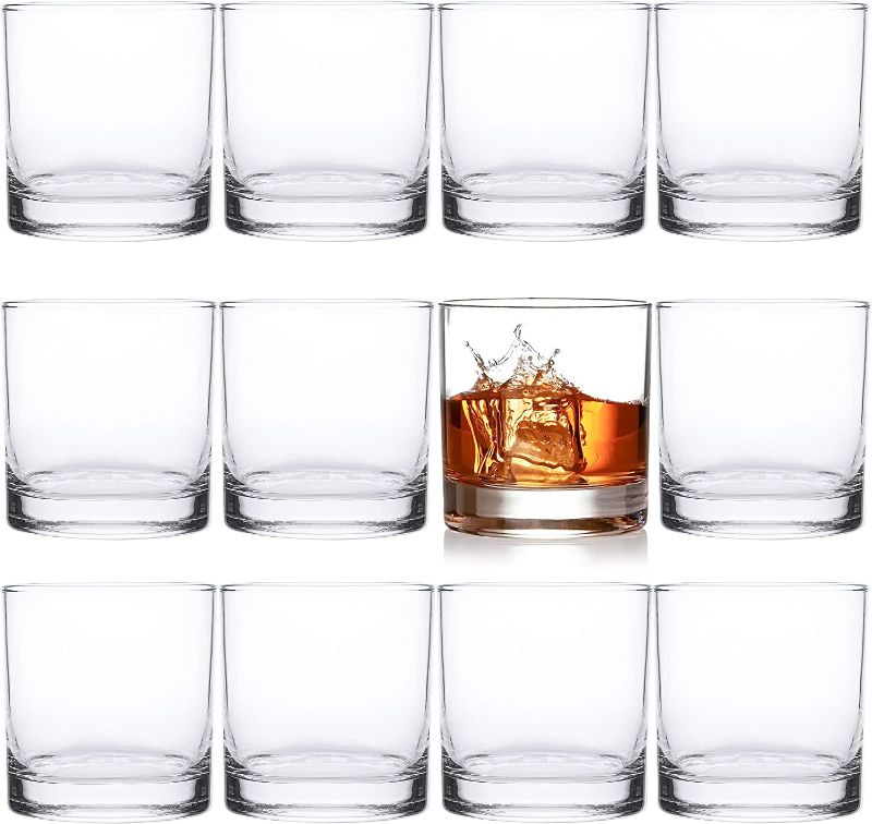 Photo 1 of 12 Pack Double Old Fashioned Whiskey Glasses, 10 oz Rocks Glasses Drinking Glasses for Scotch, Bourbon, Cocktails, Beverages, Water
