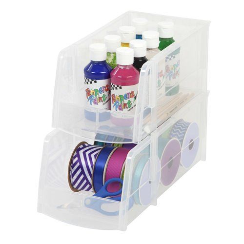 Photo 1 of IRIS Large Storage Bins, 13" X 6" X 5", Clear, Pack of 8 Bins
