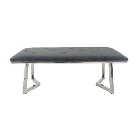 Photo 1 of Beaufort Upholstered Tufted Bench Dark Grey Box 1
