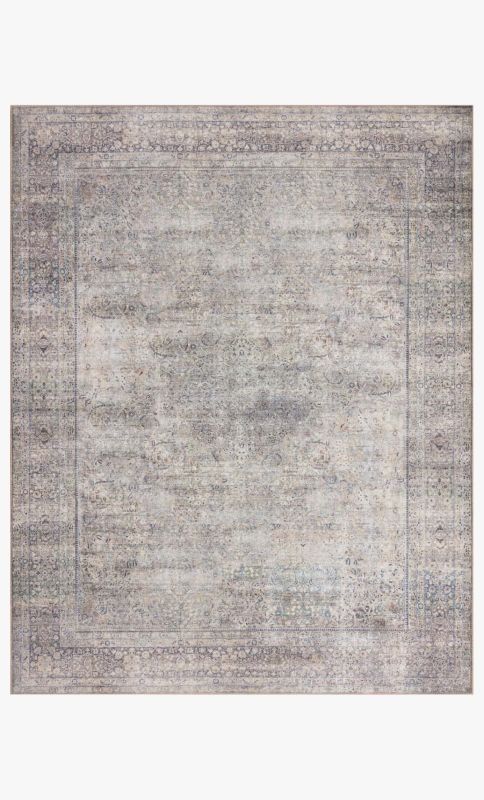 Photo 1 of WYNTWYN-03SICC2339 2 Ft. 3 in. X 3 Ft. 9 in. Wynter Silver & Charcoal Traditional Power Loomed Rug