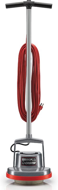 Photo 1 of Oreck Commercial Orbiter Hard Floor Cleaner Machine ,Multi-Purpose Hardwood Wood Laminate Carpet Tile Concrete Grout Marble Floor Cleaning, 50-Foot Long Cord, ORB550MC, Gray/Red
