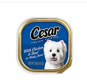 Photo 1 of (24 Pack) CESAR Soft Wet Dog Food Classic Loaf in Sauce Chicken & Beef Recipe, 3.5 Oz. Easy Peel Trays

***EXPIRED****