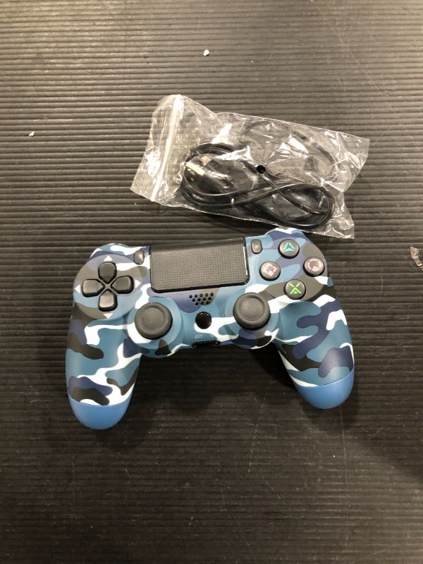 Photo 2 of AUGEX Remote Work with PS4 Controller, Camo Blue Gamepad Compatible with Playstation 4 Controllers, Game Control for Ps4 Controller Pro Joystick Pa4 Controller for PS4 Slim with Camouflage Blue Gift