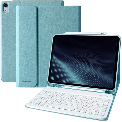 Photo 1 of iPad Air 4th Generation Case with Keyboard iPad 10.9 2020 Keyboard Case with Pencil Holder Bluetooth Keyboard Cover Case for iPad 11 Pro 2018, iPad Air 4 Gen, Slim Keyboard Case