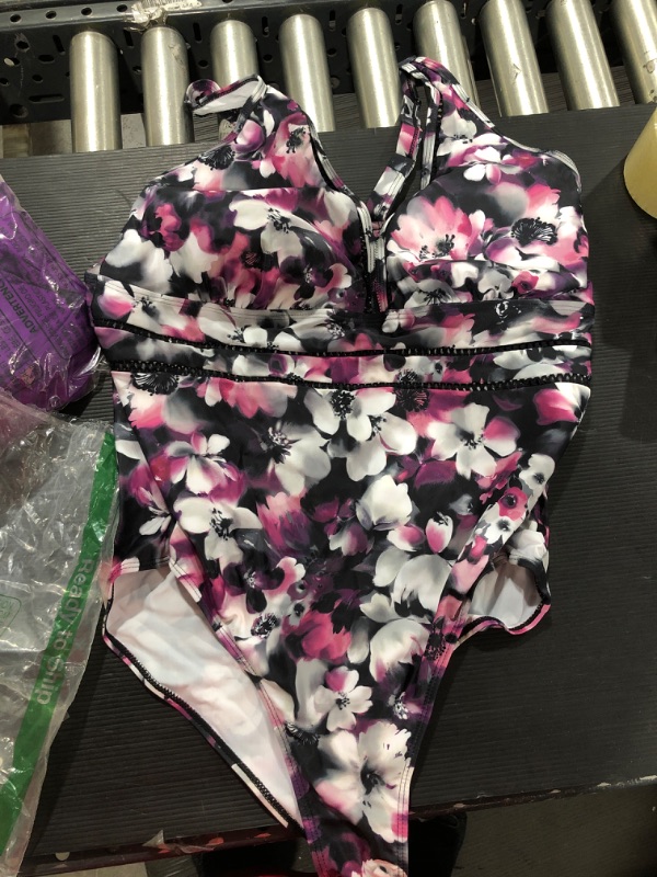 Photo 1 of BATHING SUIT SIZE 22W BLACK WITH PINK FLOWERS