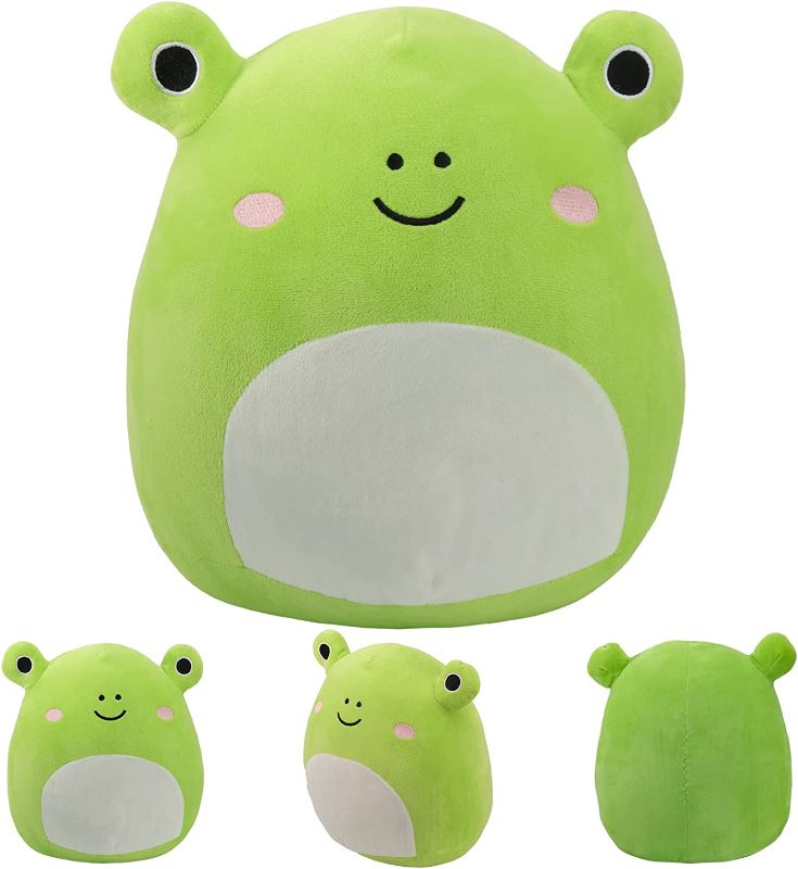 Photo 1 of 12 Inches Frog Plush, 3D Frog Stuffed Animal Frog Plushie, Squishy Stuffed Frog Plush Toys, Cute Frog Toys Frog Decor Plush Frog Pillow Cushion Frog Gifts for Kids (12” Green Frog)