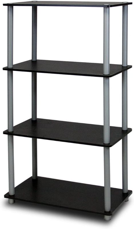 Photo 1 of 
Furinno Turn-N-Tube 5 Tier Corner Shelf, Black/Grey & (99557BK/GY) Turn-N-Tube 4-Tier Multipurpose Shelf Display Rack - Black/Grey
