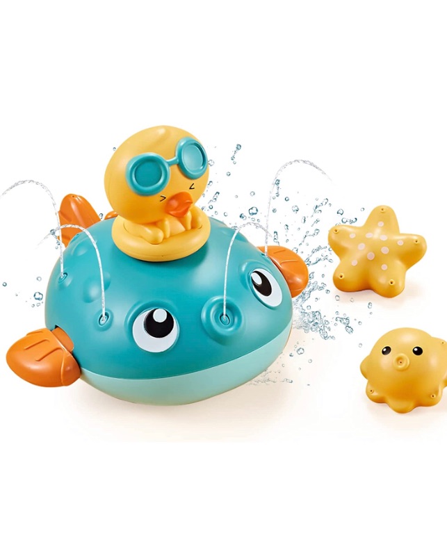 Photo 1 of Baby Bath Toys, Toddler Spray Water Bath Toy, Induction Sprinkler Bathtub Shower Toys for Toddlers Kids Boys Girls, Pool Bathroom Toy for Baby