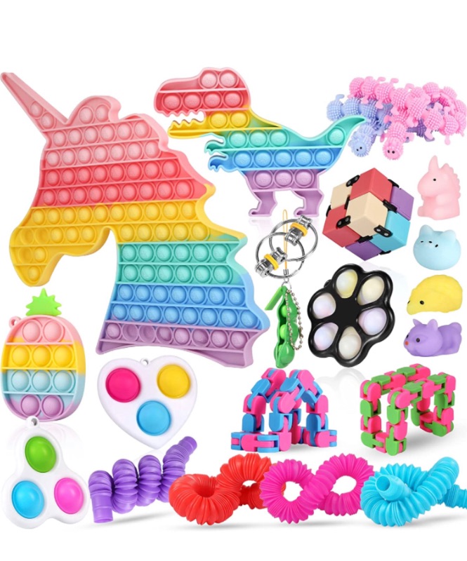 Photo 1 of Fescuty Fidget Toys Pack Set Pop Fidgets Toy Sets Packs Fidget Toys Pack Stress Relief and Anti-Anxiety Tools Sensory Toys