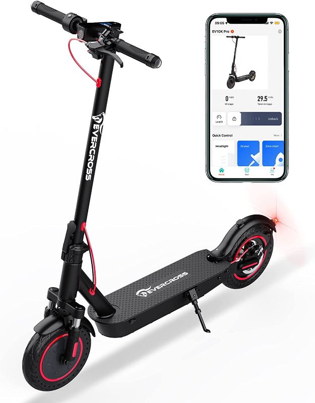 Photo 1 of EVERCROSS EV10K PRO App-Enabled Electric Scooter, Electric Scooter Adults with 500W Motor, Up to 19 MPH & 22 Miles E-Scooter, Lightweight Folding Electric Scooter for Adults with 10'' Honeycomb Tires