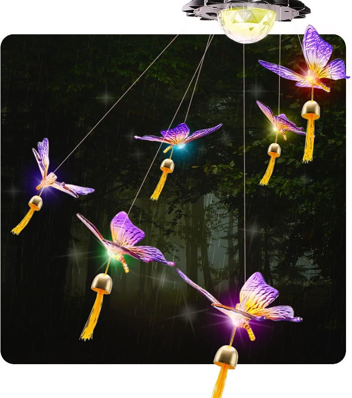 Photo 1 of ??SOLAR WIND CHIMES OUTDOOR/INDOOR?– Lovely and vivid Buttterfly wind chime is the best choice to decor your garden, lawn, porch, patio, yard, hall, roof, living room, and bedroom. With color-changing is pretty and looks magical at night.With twinkle ligh
