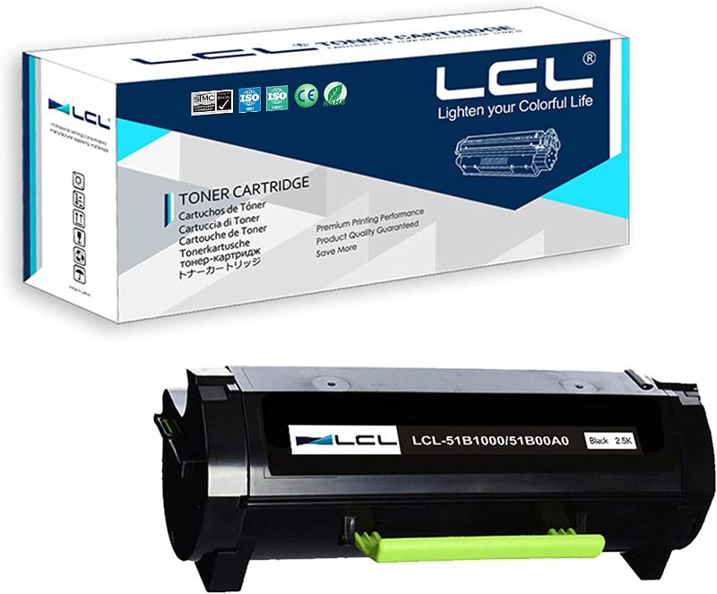 Photo 1 of LCL Compatible Toner Cartridge Replacement for Lexmark 51B1000 MS317 MS317DN MS417 MS417DN MS517 MS517DN MS617 MS617DN MX317 MX317DN MX417 MX417DN MX517 MX517DE Updated Chip (1-Pack Black)
