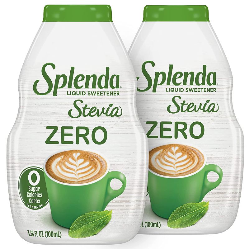 Photo 1 of SPLENDA LIQUID Stevia Zero Calorie Sweetener drops, 3.38 Fl Oz Bottle (Stevia, 2 Pack) (10/04/2023)
