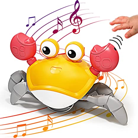 Photo 1 of Deejoy Green Crawling Crab Toys with Light Up, Interactive Musical Toy with Automatically Avoid Obstacles, USB Rechargeable, Fun Moving Toy for Babies, Toddlers and Kids
