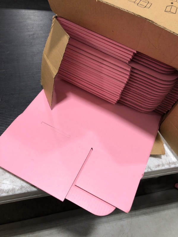 Photo 2 of Lmuze Small Pink Shipping Boxes for Small Business Pack of 25 - 9x6x4 inches Cardboard Corrugated Mailer Boxes for Shipping Packaging Craft Gifts Giving Products
