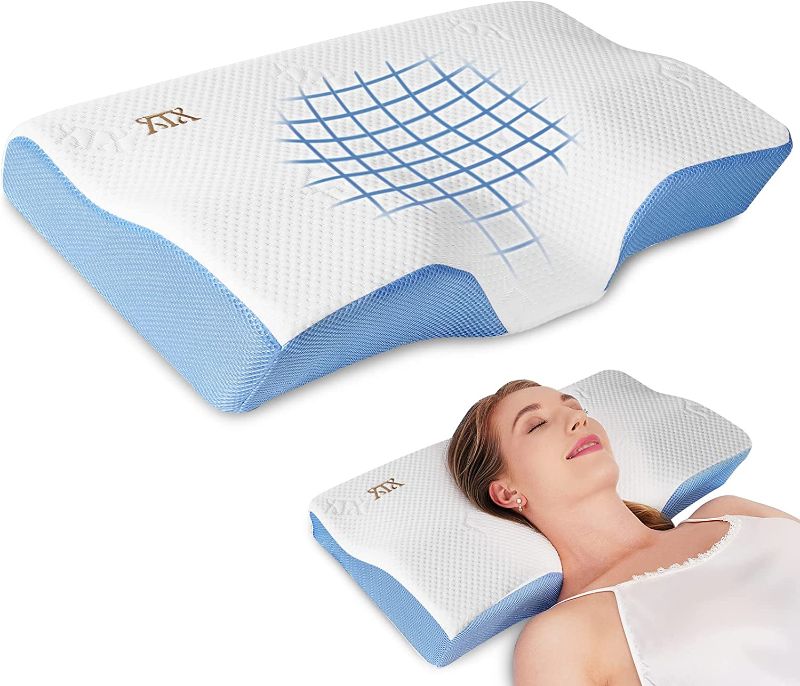 Photo 1 of Pillows for Sleeping - XTX Memory Foam Pillows, Cervical Pillow for Neck and Shoulder Pain Relief, Ergonomic Orthopedic Contour Support Pillow for Side Sleepers, Back and Stomach Sleepers, CertiPUR-US

