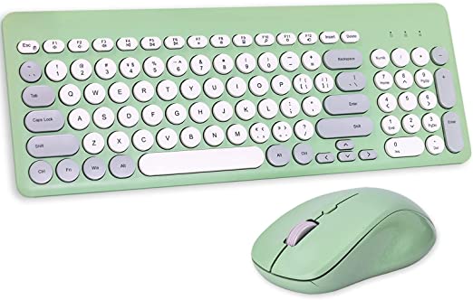 Photo 1 of Arcwares Wireless Keyboard and Mouse Combo, Sweet Green Cute Keyboard, 2.4G USB Ergonomic Full-Sized Mute Keyboard for Computer, Laptop, PC Desktops, Mac
