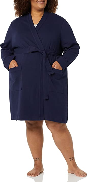 Photo 1 of Amazon Essentials Women's Lightweight Waffle Mid-Length Robe (Available in Plus Size)
MEDIUM 