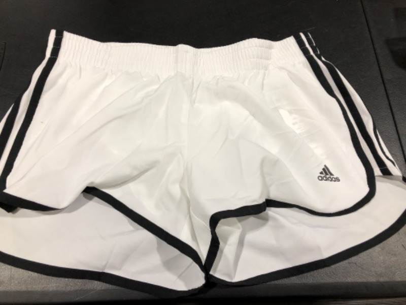 Photo 2 of ADIDAS Womens White Active Wear Shorts SIZE M