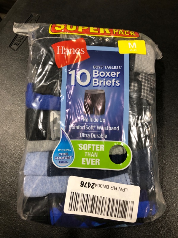 Photo 1 of 10 PACK HANES BOXER BRIEFS SIZE M 