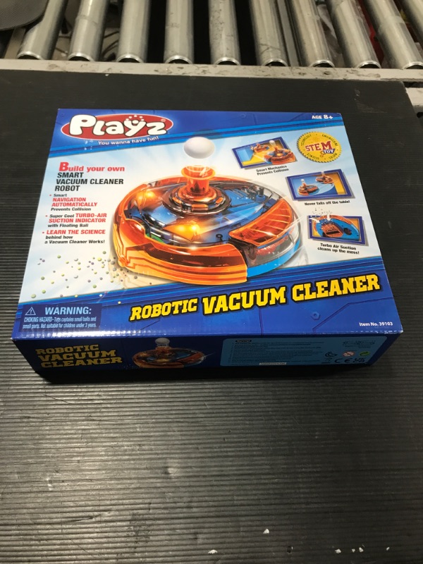 Photo 1 of Playz Robotic Vacuum Model Kit for Kids - Automatic Toy Vacuum Cleaner Building Kit with 75+ Pieces - STEM Projects for Kids Age 8-12 with Real Suctio
