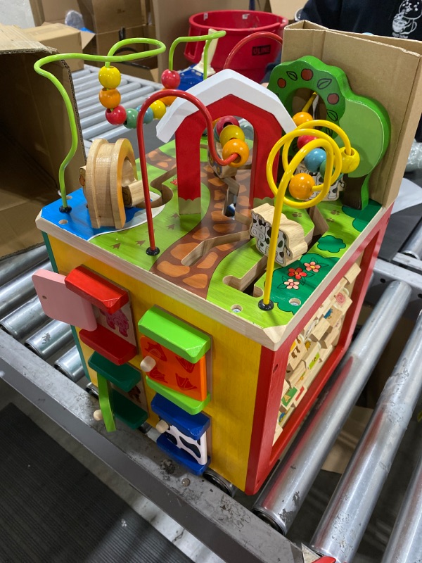 Photo 2 of Battat - Wooden Activity Cube - Discover Farm Animals Activity Center for Kids 1