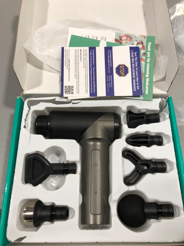 Photo 2 of Medcursor Massage Gun,Handheld Deep Tissue Massager Gun,Portable Muscle Gray