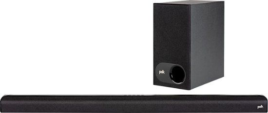 Photo 1 of Polk Audio - 2.1-Channel Signa S2 Ultra-Slim Soundbar with Wireless Subwoofer and Dolby Digital - Black
