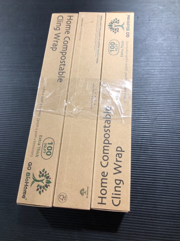 Photo 2 of 3 CT Compostable Cling Wrap 11.8" x 100 ft, Extra Thick | New Design | Easy to Use with Slide Cutter Plastic Wrap for Food, Green BPA Free Food Wrap, US BPI and Compost Home Certified (11.8"x100FT)
