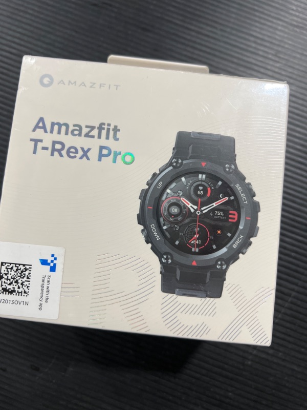 Photo 2 of Amazfit T-Rex Pro Smartwatch Fitness Watch with Built-in GPS, Military Standard Certified, 18 Day Battery Life, SpO2, Heart Rate Monitor, Many Sports Modes, 10 ATM Waterproof, Music Control, Black
