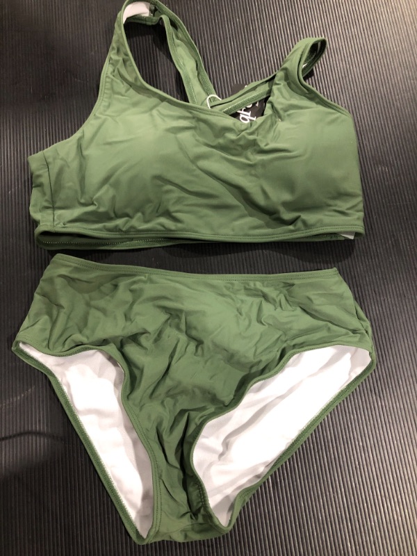 Photo 1 of OLIVE GREEN CROSSBACK SWIMSUIT 2 PIECE
SIZE MEDUIM