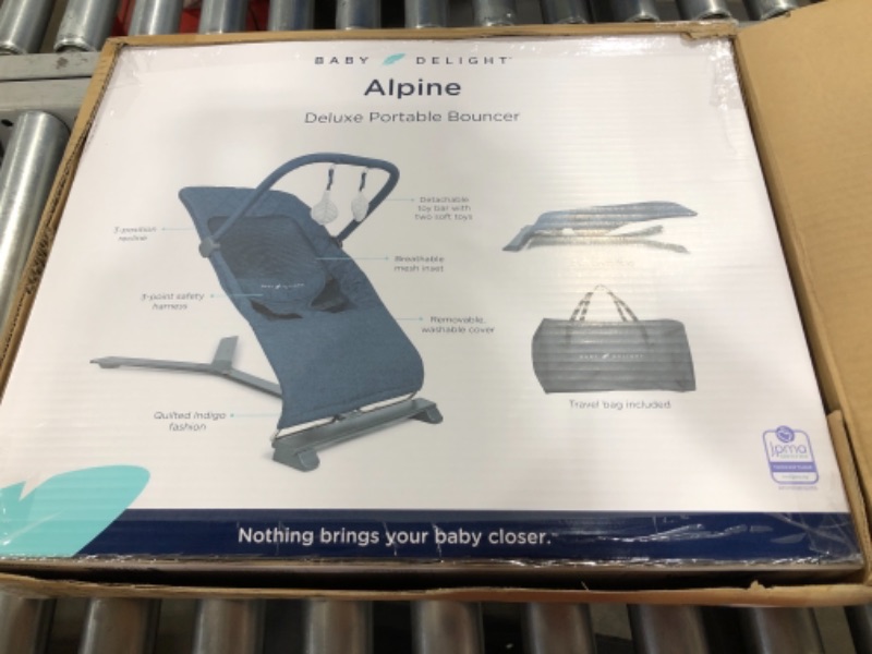 Photo 1 of Baby Delight Alpine Deluxe Portable Bouncer - Quilted Indigo
