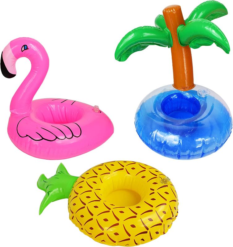 Photo 1 of Black Duck Brand Set of 3 Inflatable Beach Themed Cupholders - Perfect for Summer-time or Party Events - Safe to Use in The Pool!